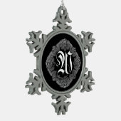 Elegant Gothic Initiaal W Snowflake Ornament (Links)