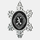 Elegant Gothic Initiaal X Snowflake Ornament (Rechts)