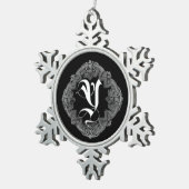 Elegant Gothic Initiaal Y Snowflake Ornament (Rechts)