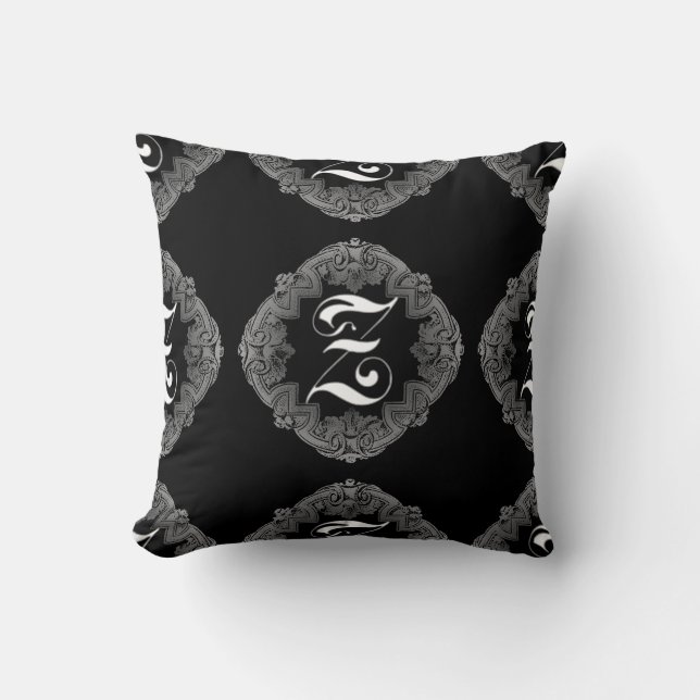 Elegant Gothic Initiaal Z Kussen (Voorkant)