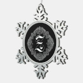 Elegant Gothic Initiaal Z Snowflake Ornament (Rechts)