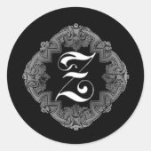 Elegant Gothic Initiaal Z Sticker (Voorkant)