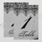 Elegant Gothic Lace Posh Wedding Table Number Kaart (Voorkant / Achterkant)