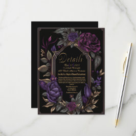 Elegant Gothic Moody Bloemen Details Kaart