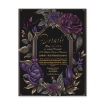 Elegant  Gothic Moody Bloemen Details Kaart