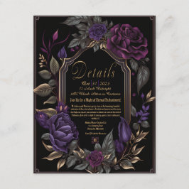 Elegant  Gothic Moody Bloemen Details Kaart