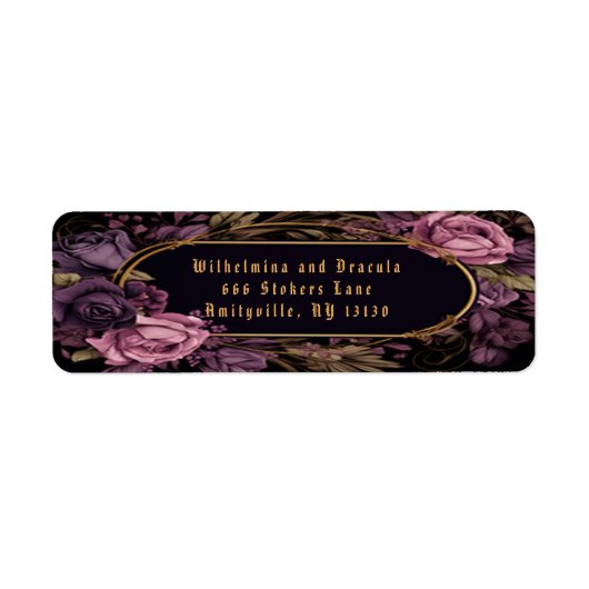 Elegant Gothic Moody Retouradres Etiket (Voorkant)
