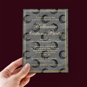 Elegant Gothic Moon Halloween Costume Party Folie Uitnodiging