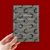 Elegant Gothic Moon Halloween Costume Party Folie Uitnodiging
