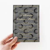 Elegant Gothic Moon Halloween Costume Party Folie Uitnodiging