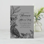 Elegant Gothic Nevermore Raven Halloween Party Kaart (Staand voorkant)