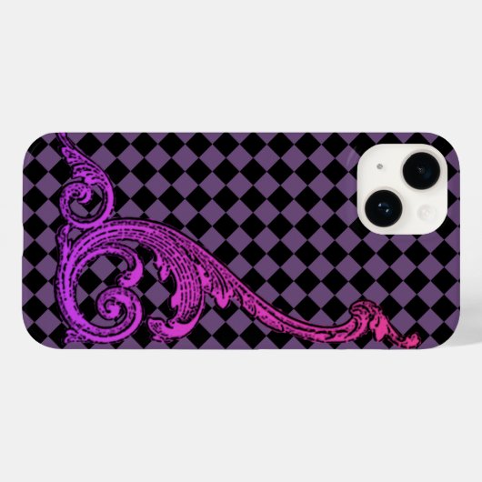 Elegant Gothic Paars ontwerp iPhone 7 Hoesje (Achterkant (horizontaal))
