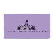 Elegant Gothic Raven Lavender Address Label (Voorkant)