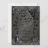 Elegant Gothic Raven Nevermore Halloween-feest Kaart (Voorkant)
