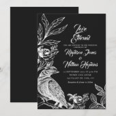 Elegant Gothic Raven Wedding Invitation Kaart (Voorkant / Achterkant)