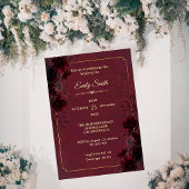 Elegant Gothic Red and Black Romance Bridal Shower Kaart