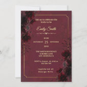 Elegant Gothic Red and Black Romance Bridal Shower Kaart (Voorkant)