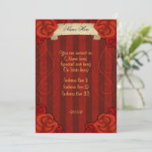 Elegant gothic red rozen kaart (Staand voorkant)