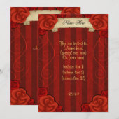 Elegant gothic red rozen kaart (Voorkant / Achterkant)