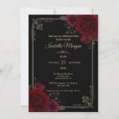 Elegant Gothic Romance Roses Bridal Shower Kaart (Voorkant)
