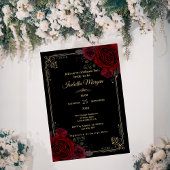 Elegant Gothic Romance Roses Bridal Shower Kaart