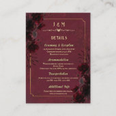 Elegant Gothic Romance Wedding Enclosure Card Informatiekaartje (Voorkant)