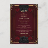 Elegant Gothic Romance Wedding Enclosure Card Informatiekaartje (Voorkant)