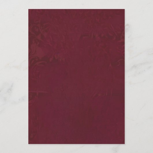 Elegant Gothic Romance Wedding Menu (Achterkant)