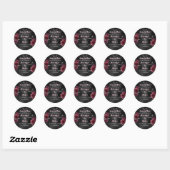 Elegant gothic Rozen slaan de datum op Ronde Sticker (Vel)