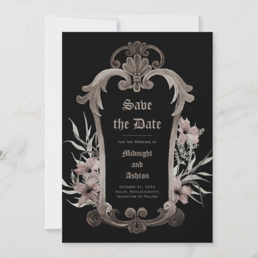 Elegant Gothic Save the Date (Voorkant)