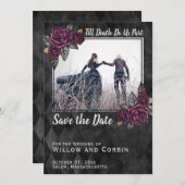 Elegant Gothic Save the Date (Voorkant / Achterkant)