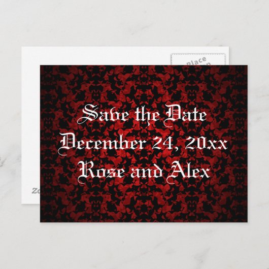 Elegant Gothic Save the Date briefkaart (Voorkant / Achterkant)