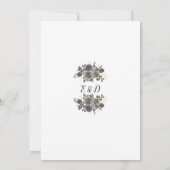 Elegant Gothic Schrift Rozen Bloem Bruiloft Kaart (Achterkant)