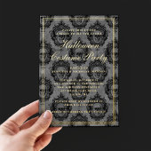 Elegant Gothic Skull Halloween Costume Party Folie Uitnodiging