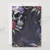 Elegant Gothic Skull & Red Roses Bridal Shower Kaart (Achterkant)
