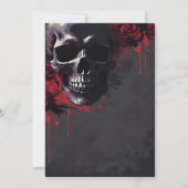 Elegant Gothic Skull & Roses Bridal Shower Kaart (Achterkant)