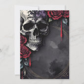 Elegant Gothic Skull & Roses Bridal Shower Kaart (Achterkant)