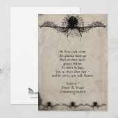 Elegant Gothic Spider Halloween Party Invitation Kaart (Voorkant / Achterkant)