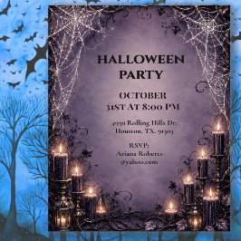 Elegant Gothic Spinnenweb Halloween Kaart