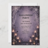 Elegant Gothic Spinnenweb Halloween Kaart (Voorkant)