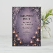 Elegant Gothic Spinnenweb Halloween Kaart (Staand voorkant)