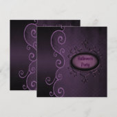 Elegant Gothic Swirls Halloween Party Kaart (Voorkant / Achterkant)