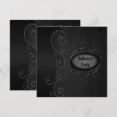 Elegant Gothic  Swirls Halloween Party Kaart (Voorkant / Achterkant)