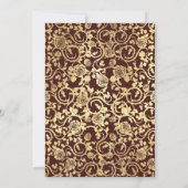 Elegant Gothic Victoriaans Gold Foil Wedding Kaart (Achterkant)