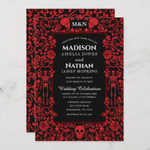 Elegant gothic Victoriaans Red & Black Wedding