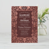Elegant Gothic Victoriaans Roos Gold Foil Wedding Kaart (Staand voorkant)