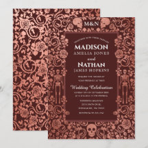 Elegant Gothic Victoriaans Roos Gold Foil Wedding