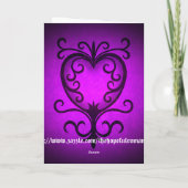 Elegant gothic victorian heart in purple feestdagen kaart (Achterkant)