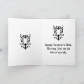 Elegant gothic victorian heart in purple feestdagen kaart (Binnen)