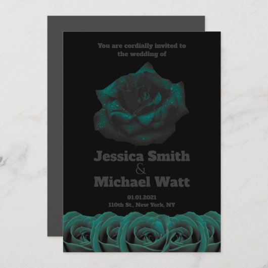 Elegant Gothic Wedding Invitation Kaart (Voorkant / Achterkant)